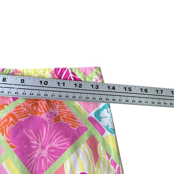 Vintage Lilly Pulitzer Capri Pants Women 4 Pink Diamond Head Patch Hula Monkey - Picture 6 of 8
